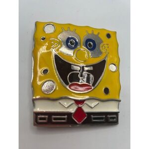 SpongeBob SquarePants Enamel Belt Buckle Nickelodeon Cartoon Yellow Metal #500